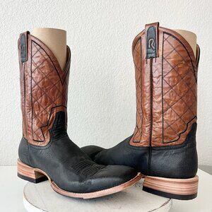 Rod Patrick Mens Cowboy Boots 15AA Antique Mocha Bison Brown Western Square Toe